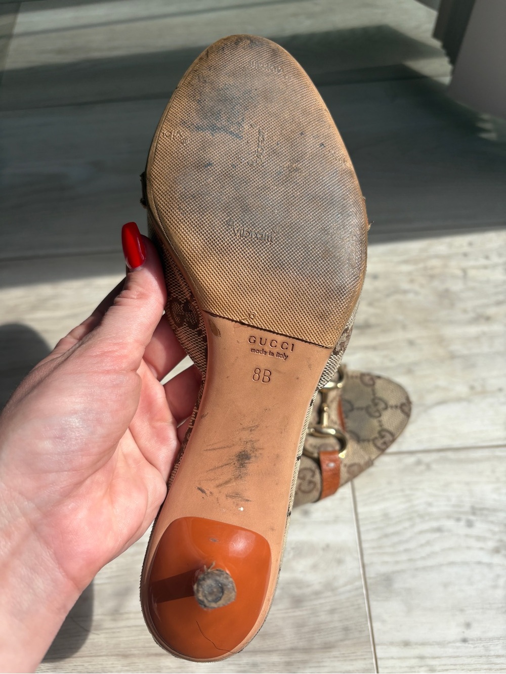 Gucci Monogram Sandal Mules - Picture 6 of 6